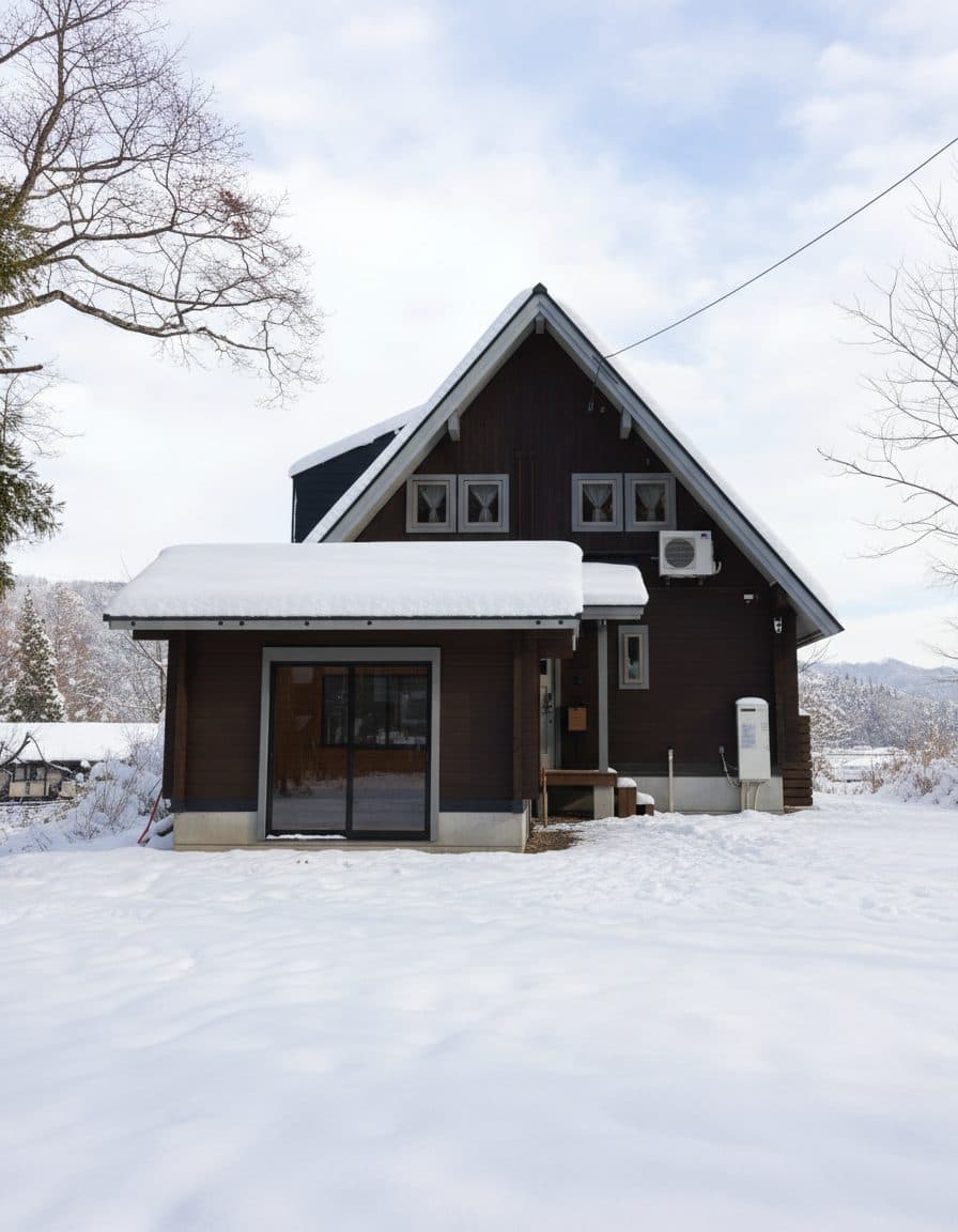 Exterior view of PAW POW ZONE private chalet in Hakuba Village, near Hakuba Goryu