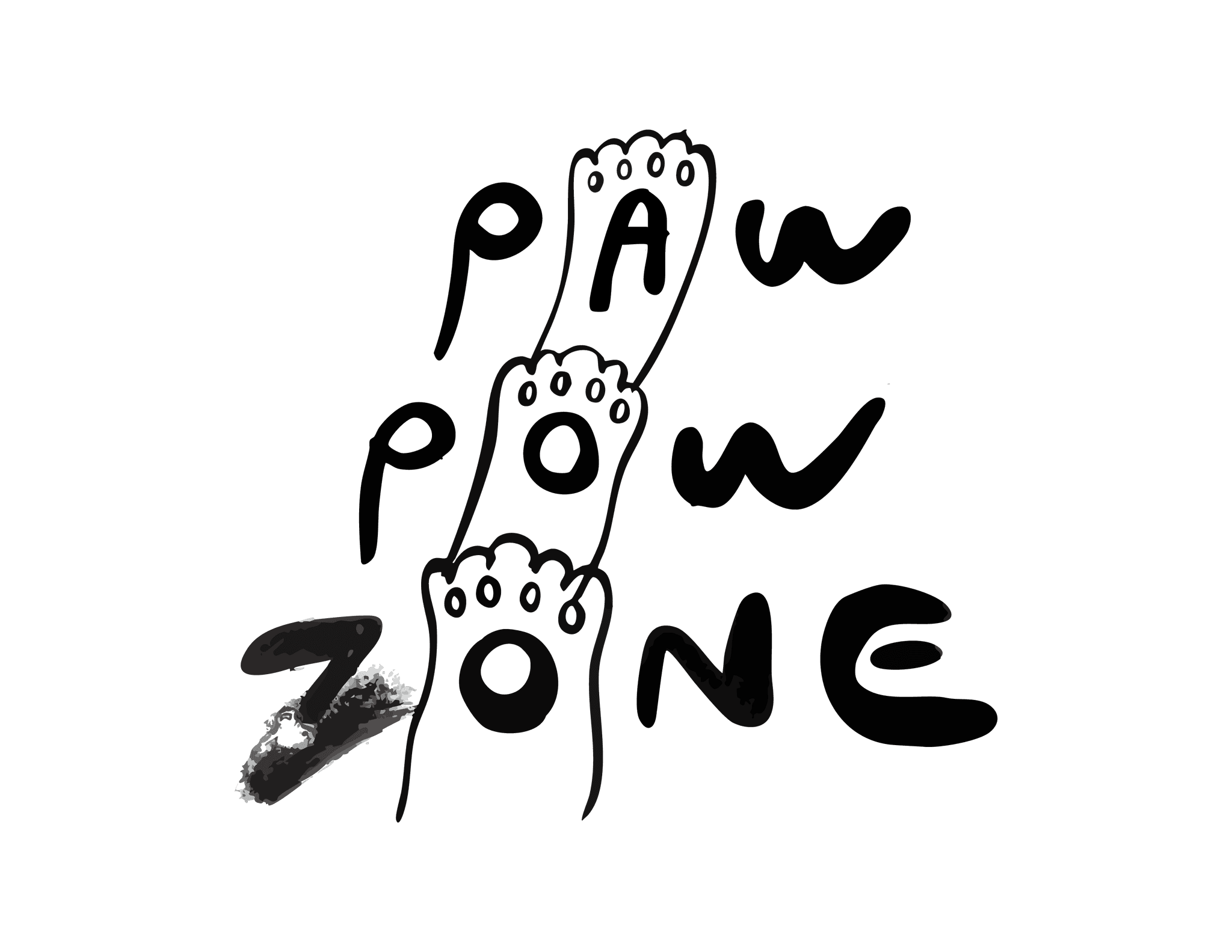 PAW POW ZONE logo for a private whole-chalet stay in Hakuba